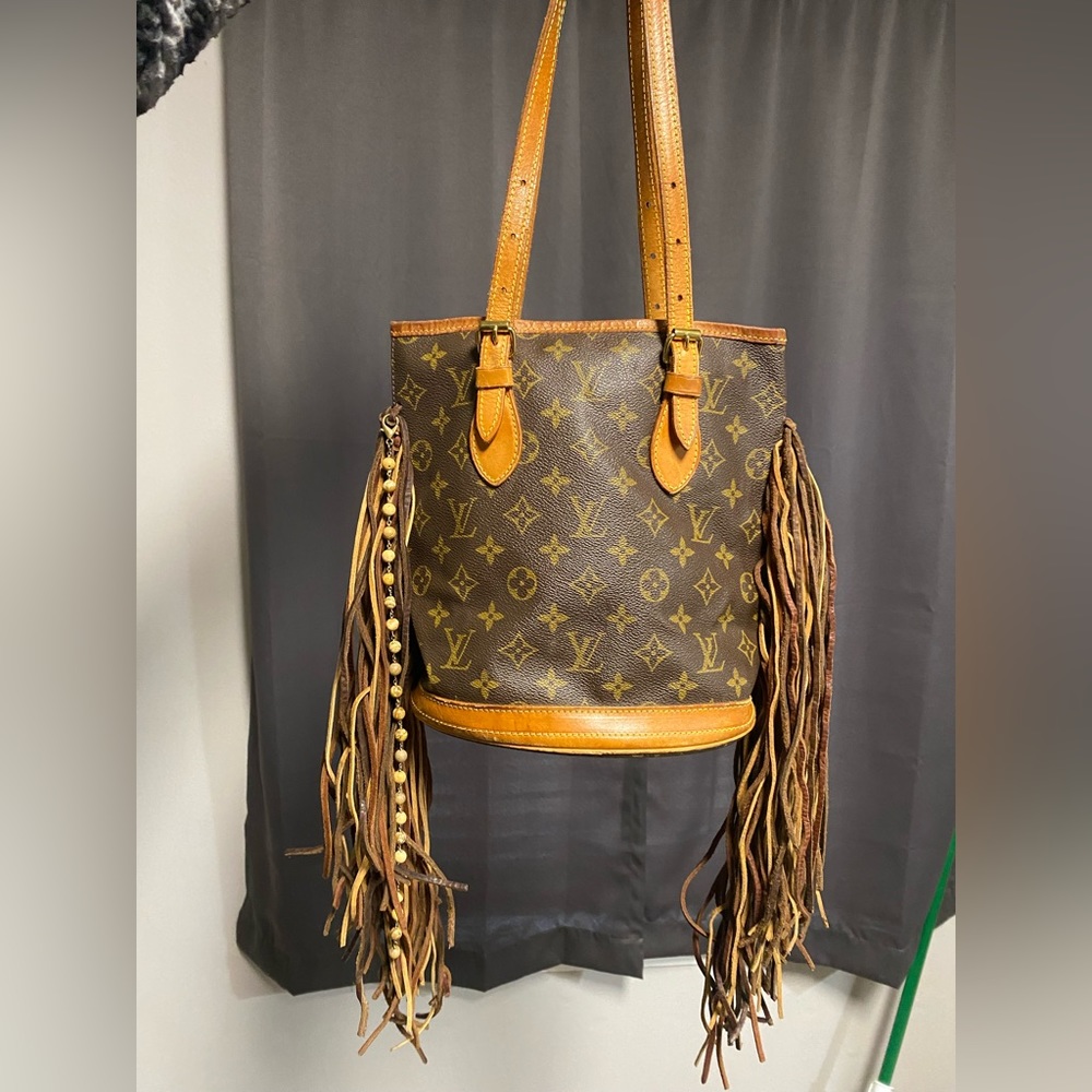 Repurposed Vintage BoHo Louis Vuitton bag! Petite bag never been used!!